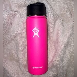 20oz Hydro Flask Vibrant Pink Bottle with Black Lid